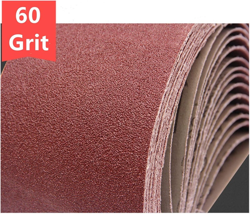POTUINOM 3 x 21 Inch Sanding Belts 60 Grits - 6 Pack Sander Belts for Belt Sander Aluminum Oxide Sanding Belt Best for Sanding Wood,Metal and Paint-6 Pack - Image 2